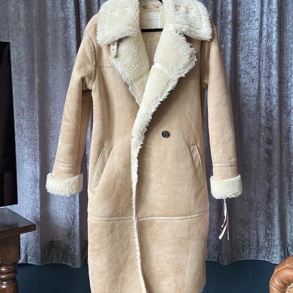 Avec Les Filles Faux Shearling Coat NWT